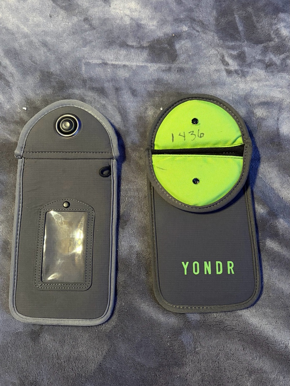 Phone Pouch Holster — Black with Neon Green Interior